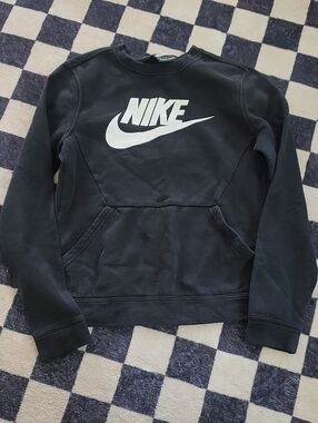 Nike Black Sweatshirt with White Swoosh Logo